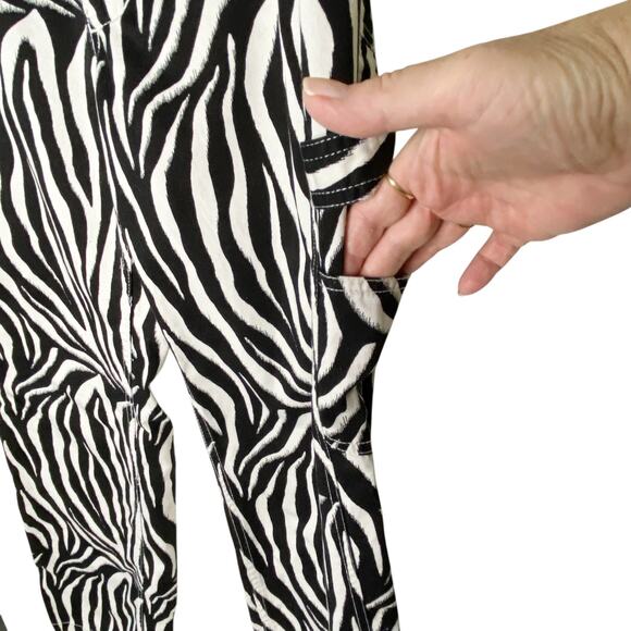 BDG Leila Zebra Print Carpenter Cargo Pants Womens Size 26 Urban Outfitters - Picture 5 of 16